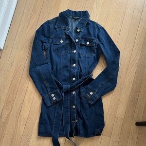 Blu Pepper Dark Blue Jean dress with Belt